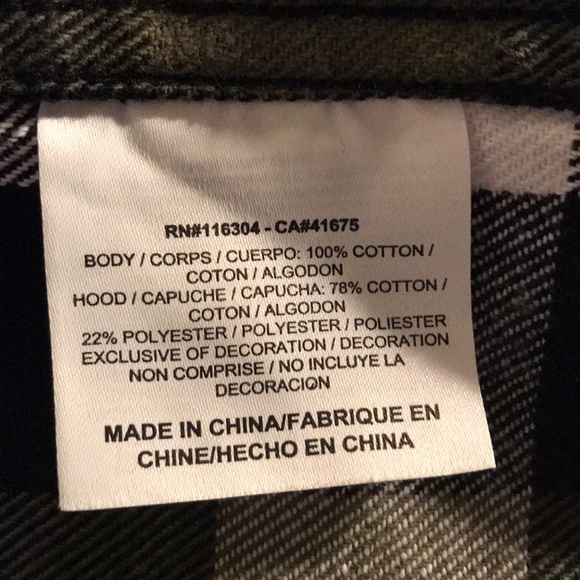 Converse Hooded Shirt Jacket Black Green M AUTHENT - Picture 5 of 5